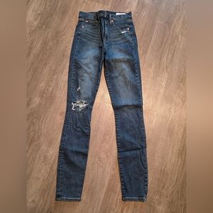 GAP Dark Blue Skinny Jeans with Distressed Detail